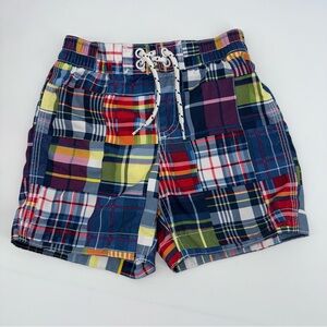 Baby GAP Toddler Boys Colorful Plaid Swim Trunks
